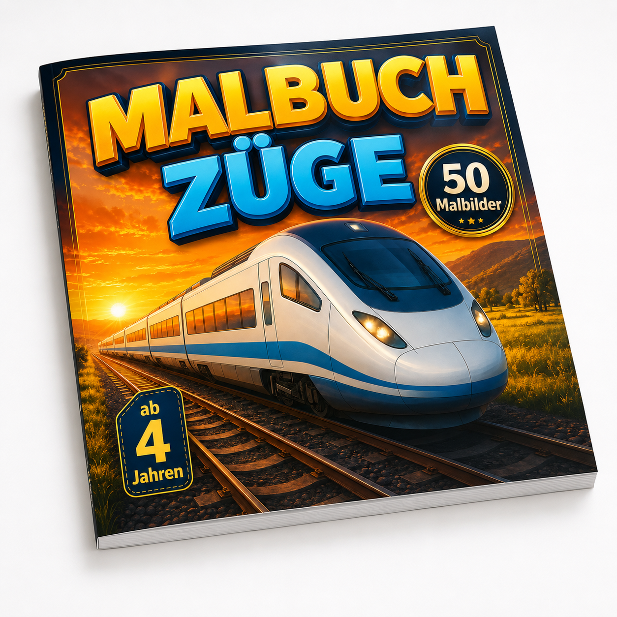 Malbuch Züge für Kinder ab 4 Jahren
