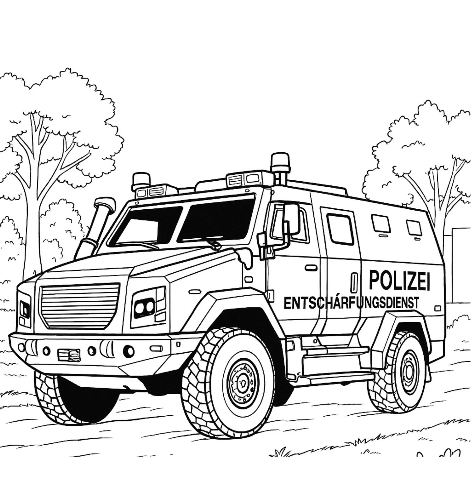 Polizei Malbuch quadratisches Format