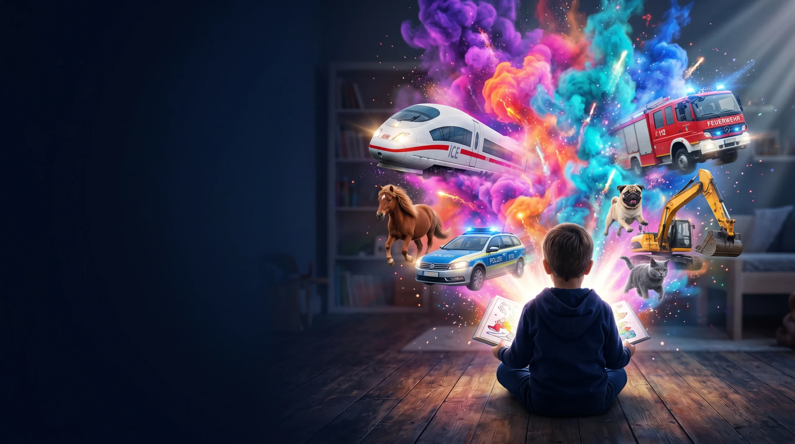 Auswahl farbenfroher Malbücher für Kinder von Diendi Creative